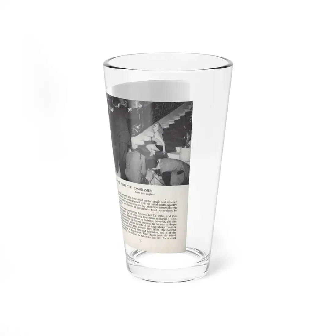 Norma Sykes #139 - 66 PHOTOGRAPHS OF Sabrina U.K. Pocket Mag. Pages 8 & 9 (Vintage Female Icon) Pint Glass 16oz - Go Mug Yourself
