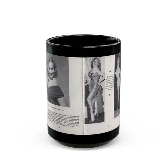 Norma Sykes #140 - 66 PHOTOGRAPHS OF Sabrina U.K. Pocket Mag. Pages 10 & 11 (Vintage Female Icon) Black Coffee Mug 15oz - Go Mug Yourself