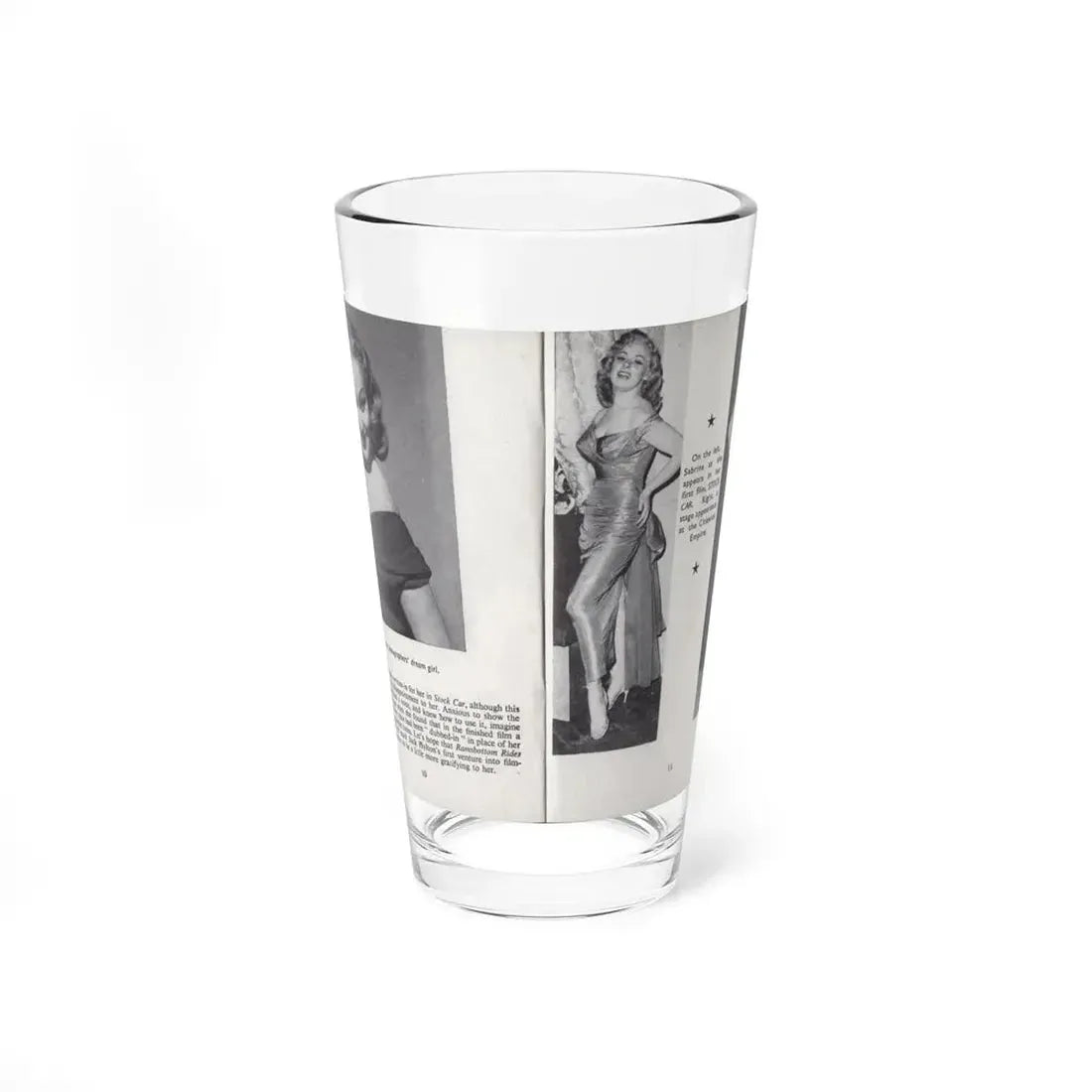 Norma Sykes #140 - 66 PHOTOGRAPHS OF Sabrina U.K. Pocket Mag. Pages 10 & 11 (Vintage Female Icon) Pint Glass 16oz 16oz - Go Mug Yourself