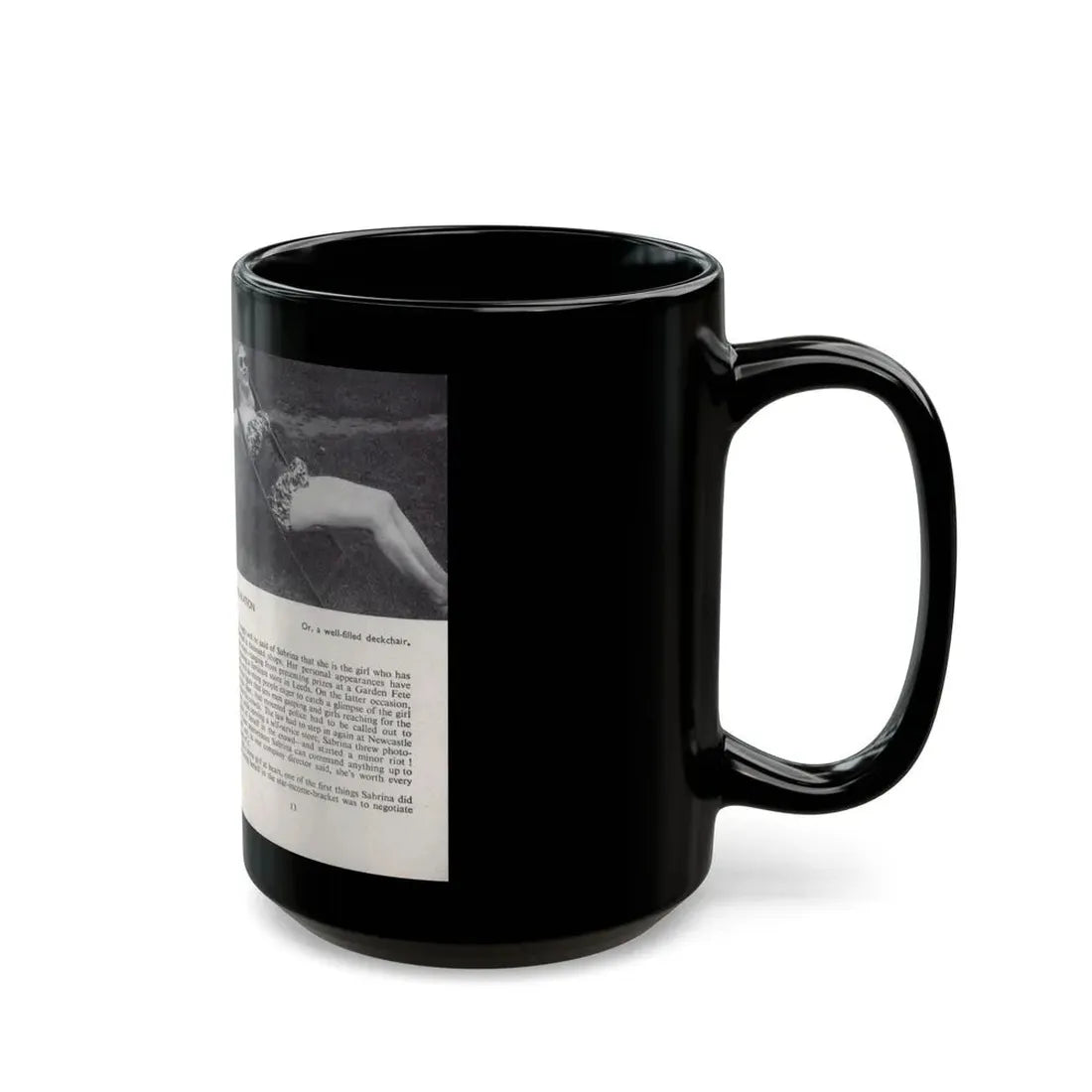 Norma Sykes #141 - 66 PHOTOGRAPHS OF Sabrina U.K. Pocket Mag. Pages 12 & 13 (Vintage Female Icon) Black Coffee Mug - Go Mug Yourself