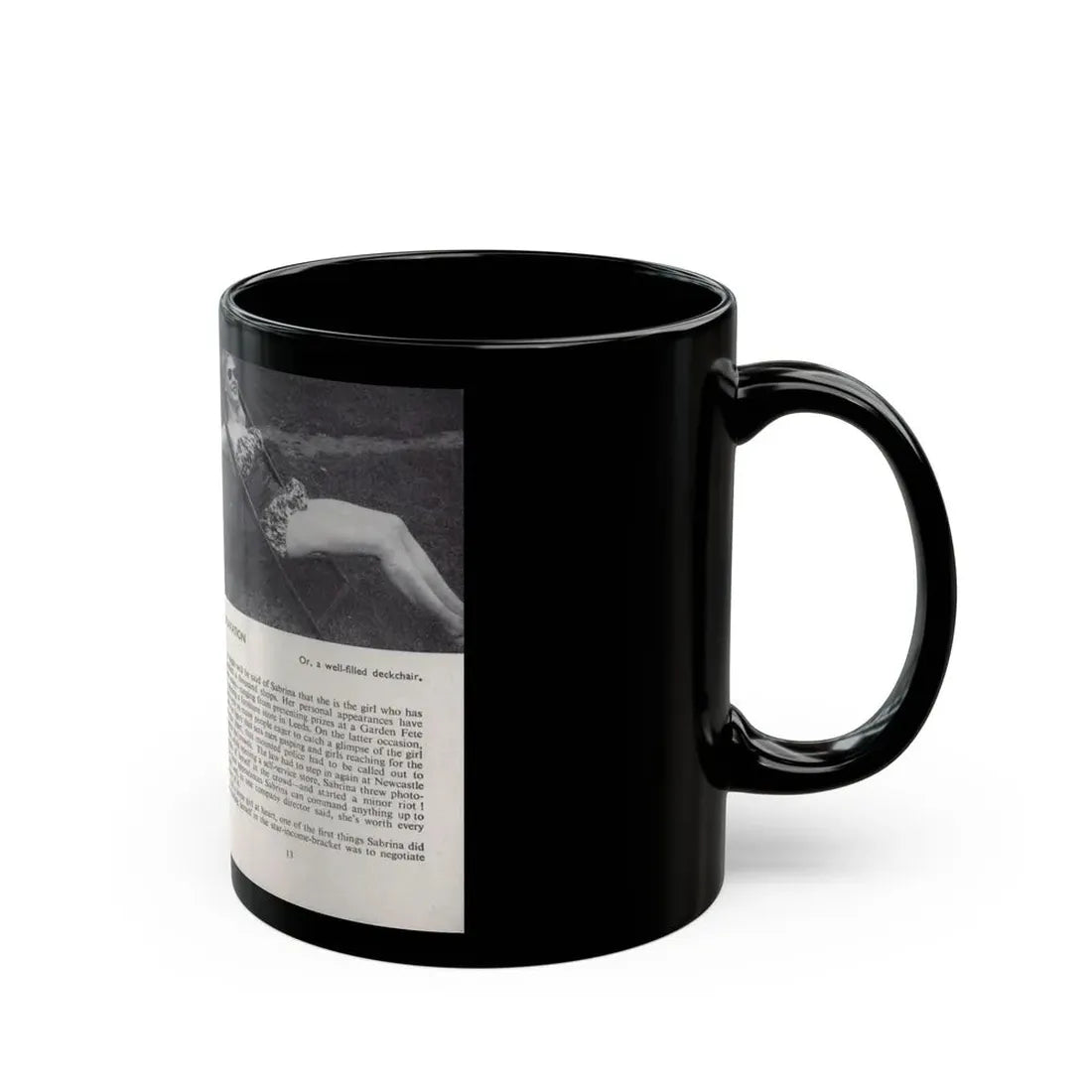 Norma Sykes #141 - 66 PHOTOGRAPHS OF Sabrina U.K. Pocket Mag. Pages 12 & 13 (Vintage Female Icon) Black Coffee Mug - Go Mug Yourself