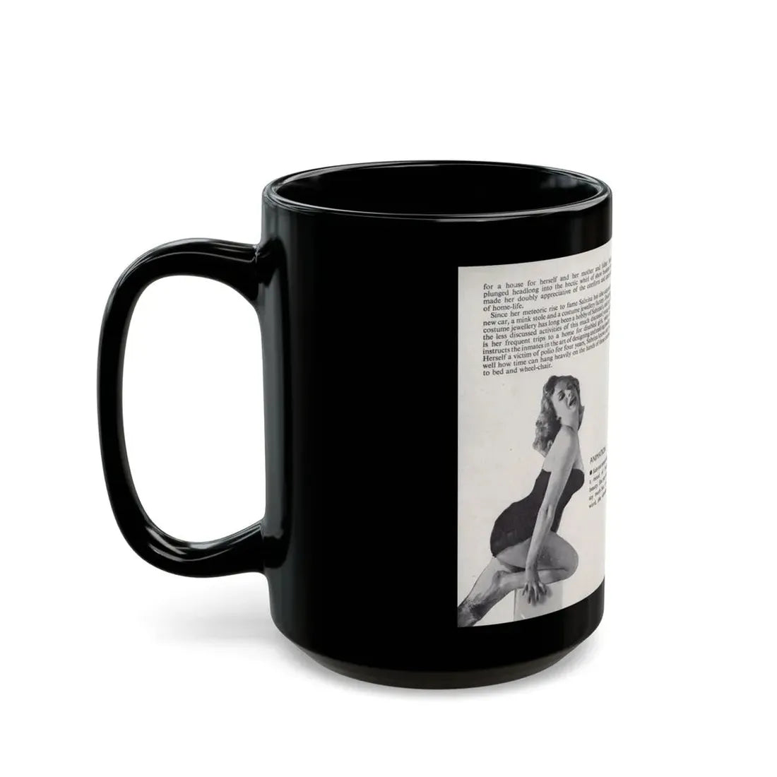Norma Sykes #142 - 66 PHOTOGRAPHS OF Sabrina U.K. Pocket Mag. Pages 14 & 15 (Vintage Female Icon) Black Coffee Mug - Go Mug Yourself