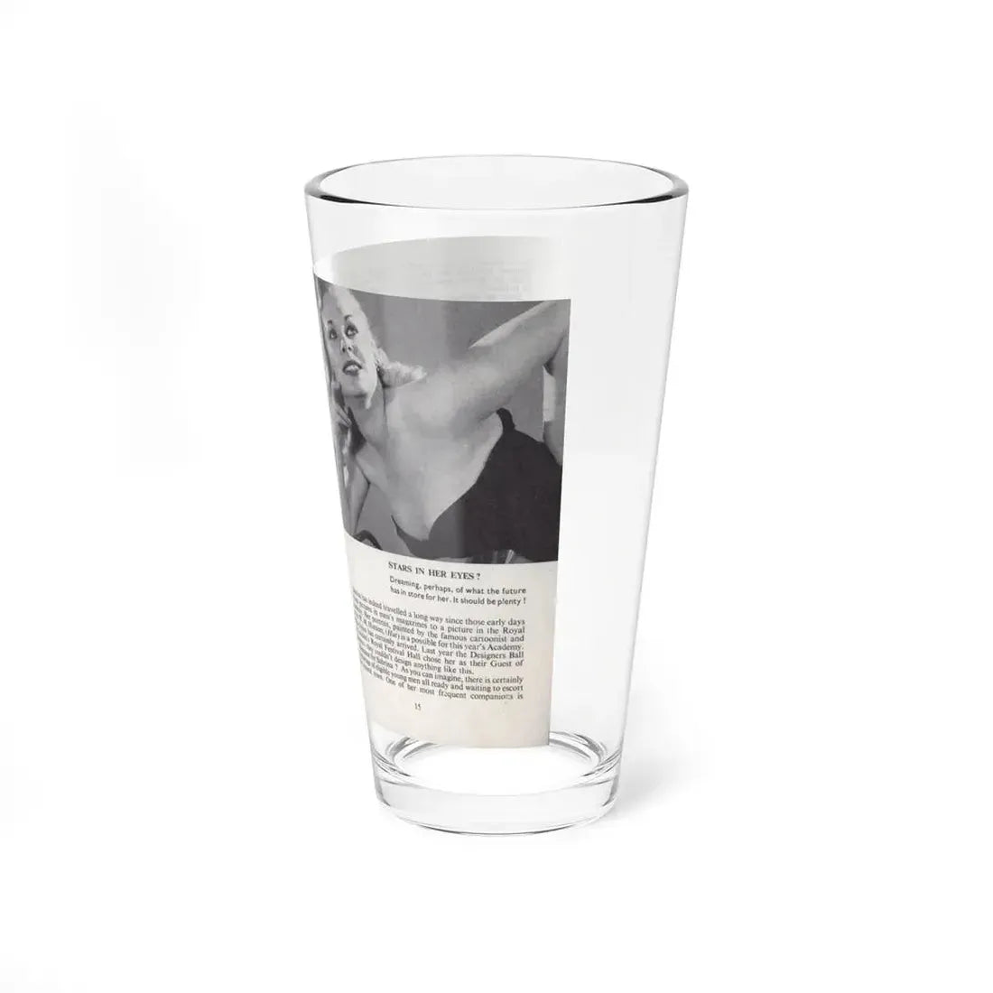 Norma Sykes #142 - 66 PHOTOGRAPHS OF Sabrina U.K. Pocket Mag. Pages 14 & 15 (Vintage Female Icon) Pint Glass 16oz - Go Mug Yourself