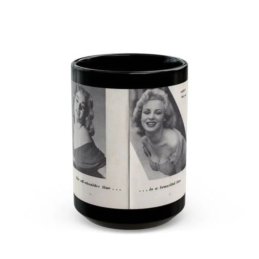 Norma Sykes #143 - 66 PHOTOGRAPHS OF Sabrina U.K. Pocket Mag. Pages 16 & 17 (Vintage Female Icon) Black Coffee Mug 15oz - Go Mug Yourself