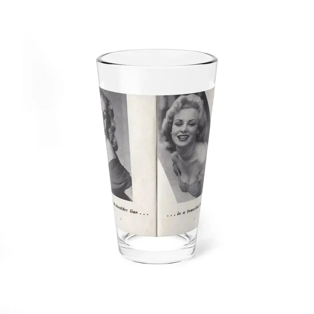 Norma Sykes #143 - 66 PHOTOGRAPHS OF Sabrina U.K. Pocket Mag. Pages 16 & 17 (Vintage Female Icon) Pint Glass 16oz 16oz - Go Mug Yourself