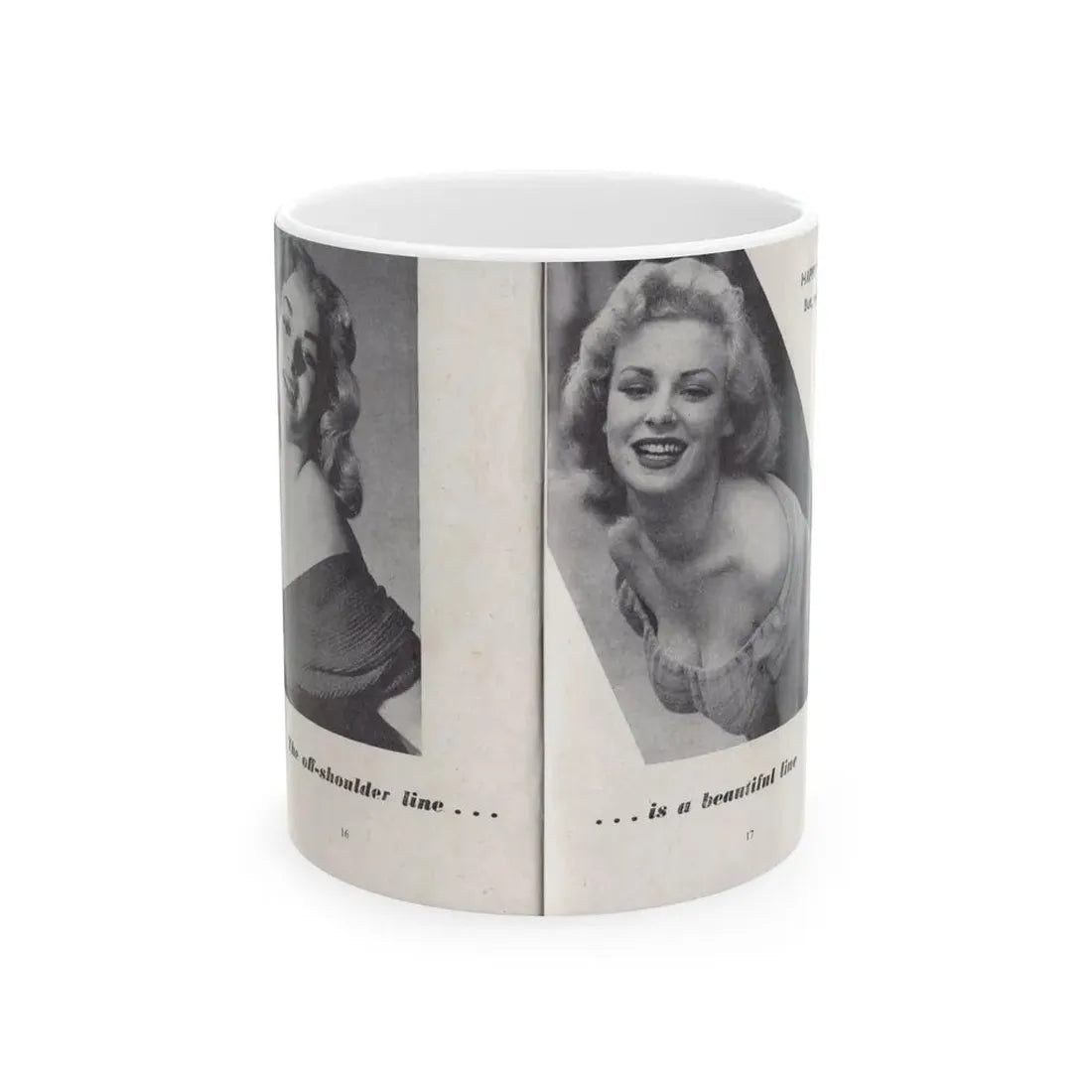Norma Sykes #143 - 66 PHOTOGRAPHS OF Sabrina U.K. Pocket Mag. Pages 16 & 17 (Vintage Female Icon) White Coffee Mug 11oz - Go Mug Yourself