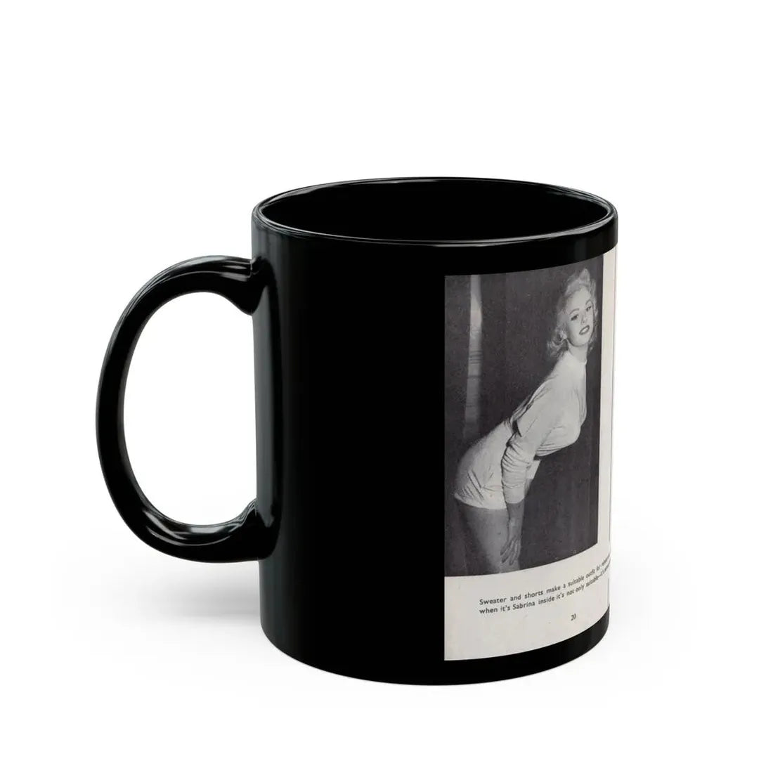 Norma Sykes #145 - 66 PHOTOGRAPHS OF Sabrina U.K. Pocket Mag. Pages 20 & 21 (Vintage Female Icon) Black Coffee Mug - Go Mug Yourself