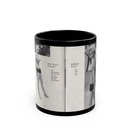 Norma Sykes #146 - 66 PHOTOGRAPHS OF Sabrina U.K. Pocket Mag. Pages 22 & 23 (Vintage Female Icon) Black Coffee Mug 11oz - Go Mug Yourself