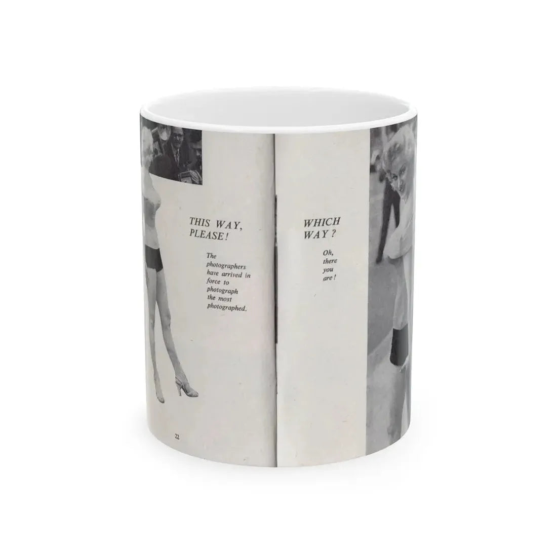 Norma Sykes #146 - 66 PHOTOGRAPHS OF Sabrina U.K. Pocket Mag. Pages 22 & 23 (Vintage Female Icon) White Coffee Mug 11oz - Go Mug Yourself