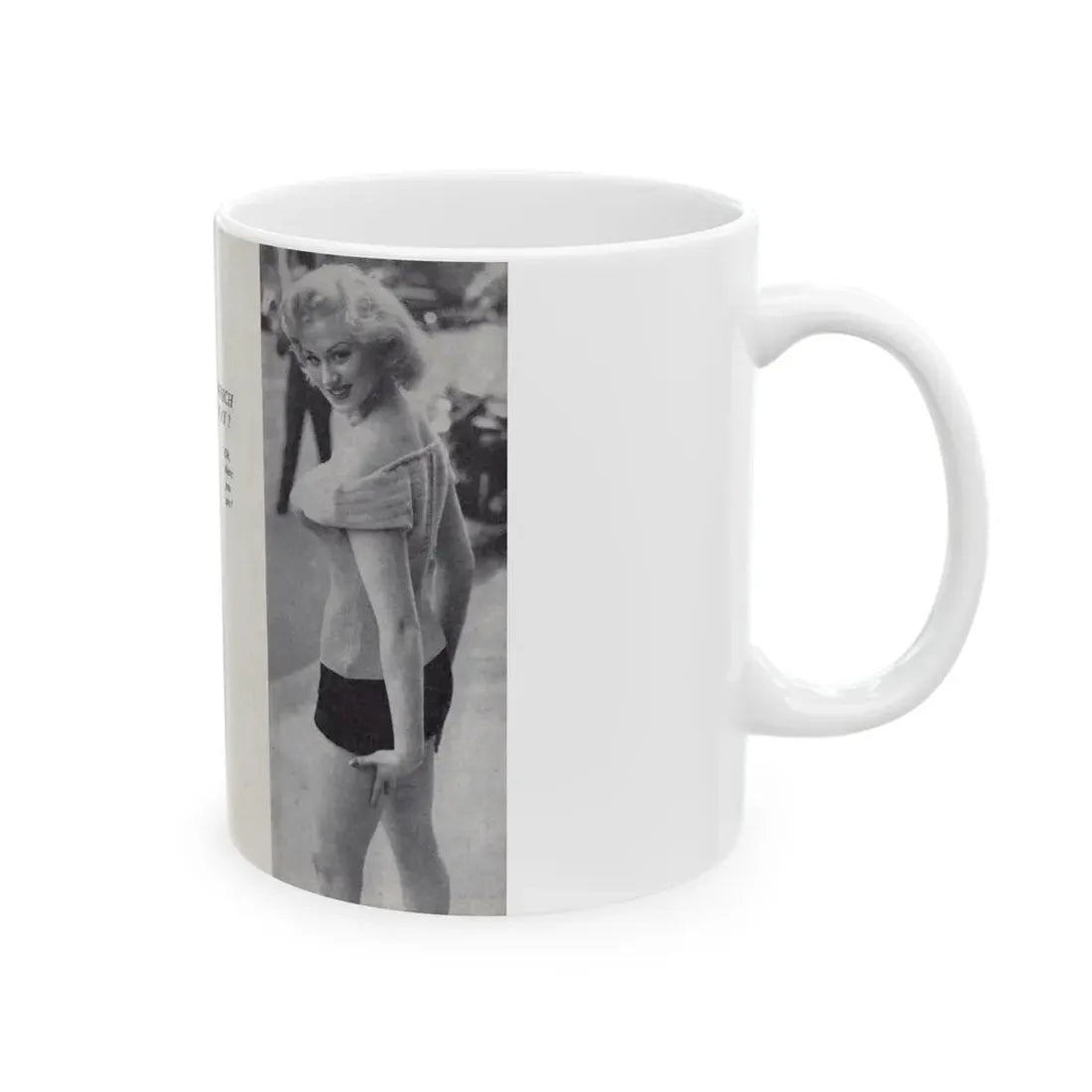 Norma Sykes #146 - 66 PHOTOGRAPHS OF Sabrina U.K. Pocket Mag. Pages 22 & 23 (Vintage Female Icon) White Coffee Mug - Go Mug Yourself