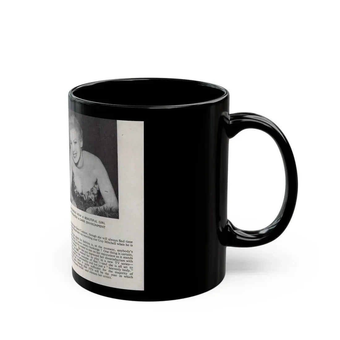 Norma Sykes #147 - 66 PHOTOGRAPHS OF Sabrina U.K. Pocket Mag. Pages 24 & 25 (Vintage Female Icon) Black Coffee Mug - Go Mug Yourself