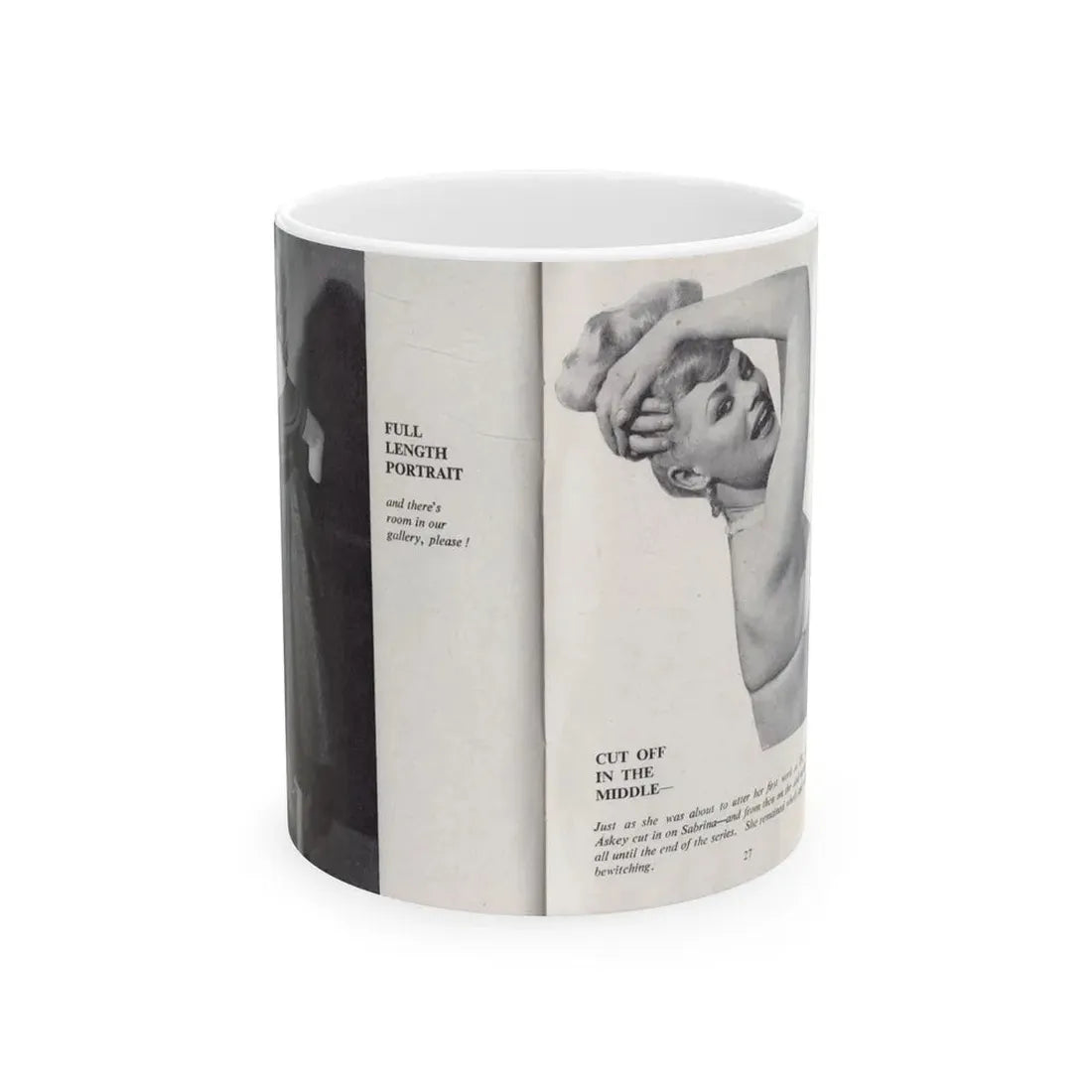 Norma Sykes #148 - 66 PHOTOGRAPHS OF Sabrina U.K. Pocket Mag. Pages 26 & 27 (Vintage Female Icon) White Coffee Mug 11oz - Go Mug Yourself