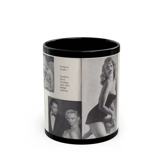 Norma Sykes #149 - 66 PHOTOGRAPHS OF Sabrina U.K. Pocket Mag. Pages 28 & 29 (Vintage Female Icon) Black Coffee Mug 11oz - Go Mug Yourself