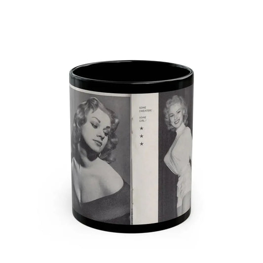 Norma Sykes #151 - 66 PHOTOGRAPHS OF Sabrina U.K. Pocket Mag. Pages 32 & 33 (Vintage Female Icon) Black Coffee Mug 11oz - Go Mug Yourself
