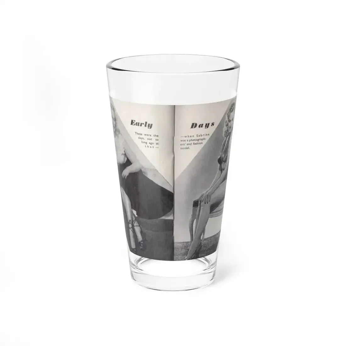 Norma Sykes #153 - 66 PHOTOGRAPHS OF Sabrina U.K. Pocket Mag. Pages 36 & 37 (Vintage Female Icon) Pint Glass 16oz 16oz - Go Mug Yourself