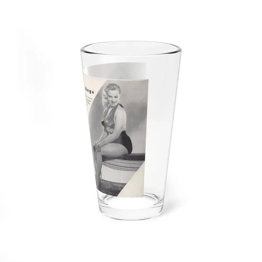 Norma Sykes #153 - 66 PHOTOGRAPHS OF Sabrina U.K. Pocket Mag. Pages 36 & 37 (Vintage Female Icon) Pint Glass 16oz - Go Mug Yourself