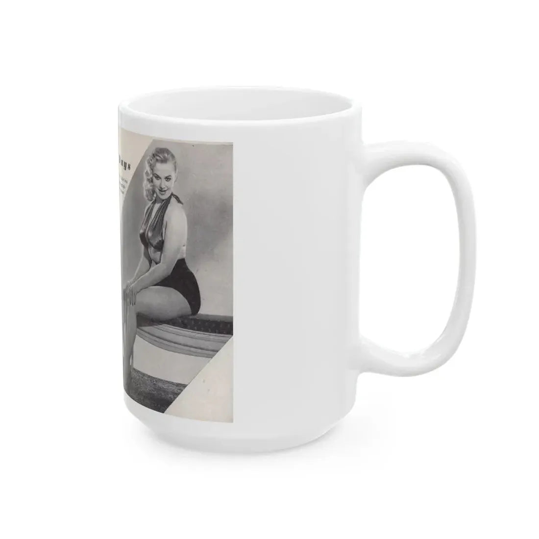 Norma Sykes #153 - 66 PHOTOGRAPHS OF Sabrina U.K. Pocket Mag. Pages 36 & 37 (Vintage Female Icon) White Coffee Mug - Go Mug Yourself
