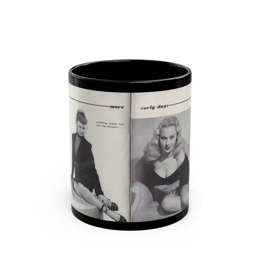 Norma Sykes #154 - 66 PHOTOGRAPHS OF Sabrina U.K. Pocket Mag. Pages 38 & 39 (Vintage Female Icon) Black Coffee Mug 11oz - Go Mug Yourself