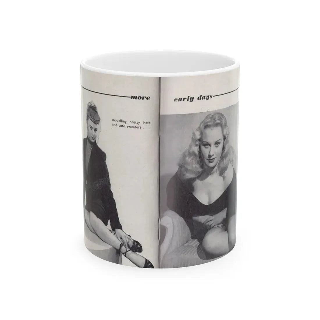 Norma Sykes #154 - 66 PHOTOGRAPHS OF Sabrina U.K. Pocket Mag. Pages 38 & 39 (Vintage Female Icon) White Coffee Mug 11oz - Go Mug Yourself