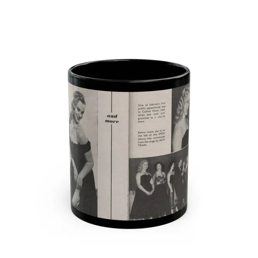 Norma Sykes #155 - 66 PHOTOGRAPHS OF Sabrina U.K. Pocket Mag. Pages 40 & 41 (Vintage Female Icon) Black Coffee Mug 11oz - Go Mug Yourself