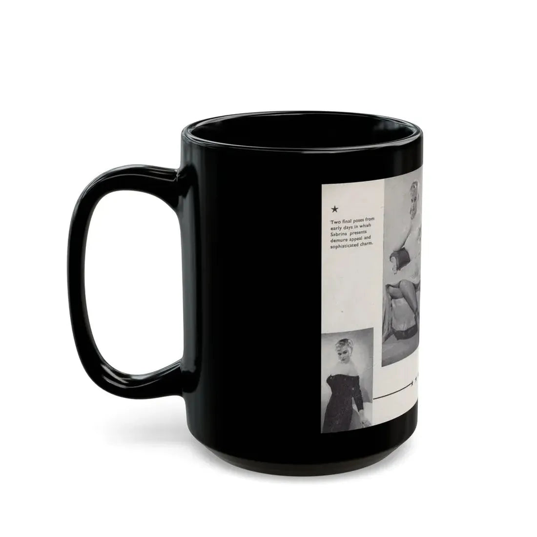 Norma Sykes #157 - 66 PHOTOGRAPHS OF Sabrina U.K. Pocket Mag. Pages 44 & 45 (Vintage Female Icon) Black Coffee Mug - Go Mug Yourself