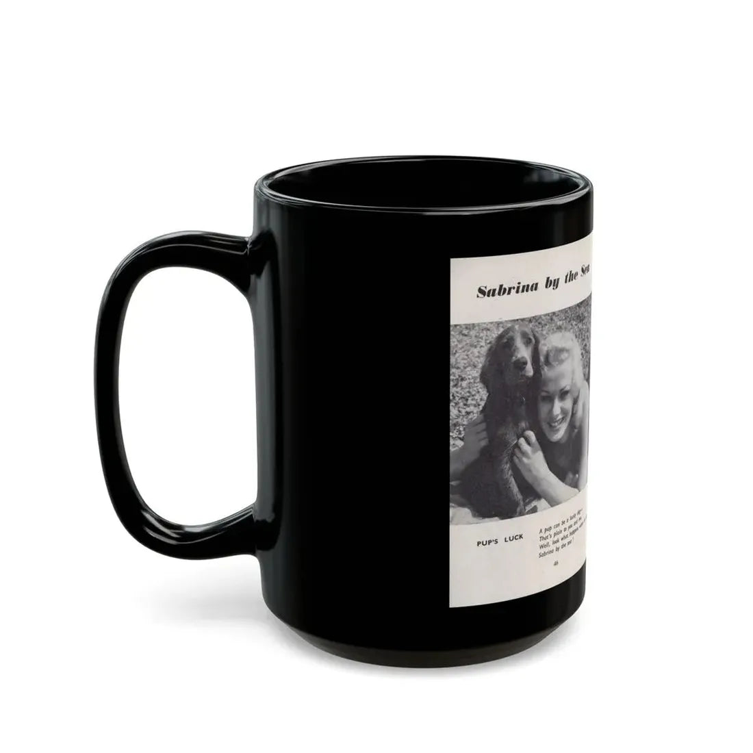 Norma Sykes #158 - 66 PHOTOGRAPHS OF Sabrina U.K. Pocket Mag. Pages 46 & 47 (Vintage Female Icon) Black Coffee Mug - Go Mug Yourself