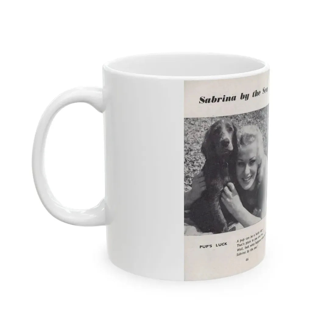 Norma Sykes #158 - 66 PHOTOGRAPHS OF Sabrina U.K. Pocket Mag. Pages 46 & 47 (Vintage Female Icon) White Coffee Mug - Go Mug Yourself