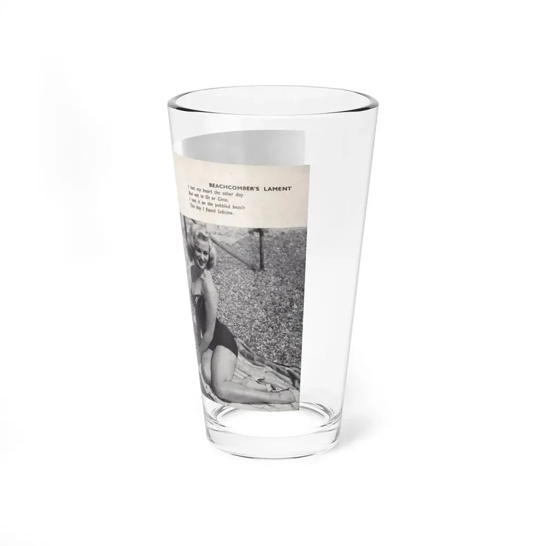 Norma Sykes #159 - 66 PHOTOGRAPHS OF Sabrina U.K. Pocket Mag. Pages 48 & 49 (Vintage Female Icon) Pint Glass 16oz - Go Mug Yourself