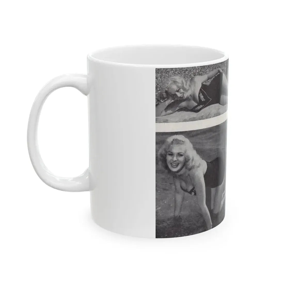 Norma Sykes #159 - 66 PHOTOGRAPHS OF Sabrina U.K. Pocket Mag. Pages 48 & 49 (Vintage Female Icon) White Coffee Mug - Go Mug Yourself