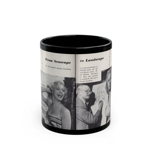 Norma Sykes #160 - 66 PHOTOGRAPHS OF Sabrina U.K. Pocket Mag. Pages 50 & 51 (Vintage Female Icon) Black Coffee Mug 11oz - Go Mug Yourself