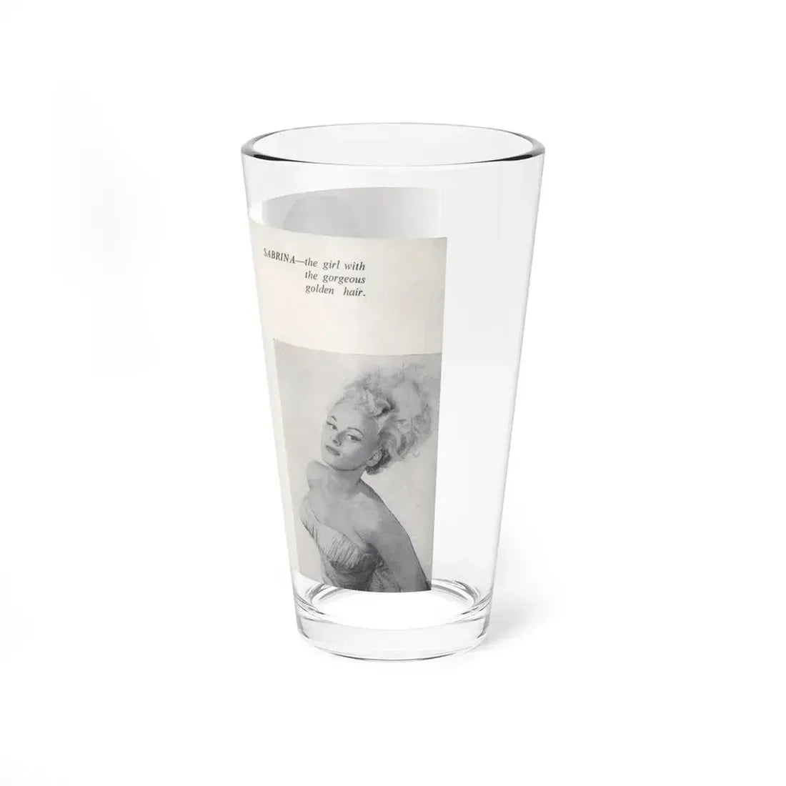 Norma Sykes #161 - 66 PHOTOGRAPHS OF Sabrina U.K. Pocket Mag. Pages 52 & 53 (Vintage Female Icon) Pint Glass 16oz - Go Mug Yourself