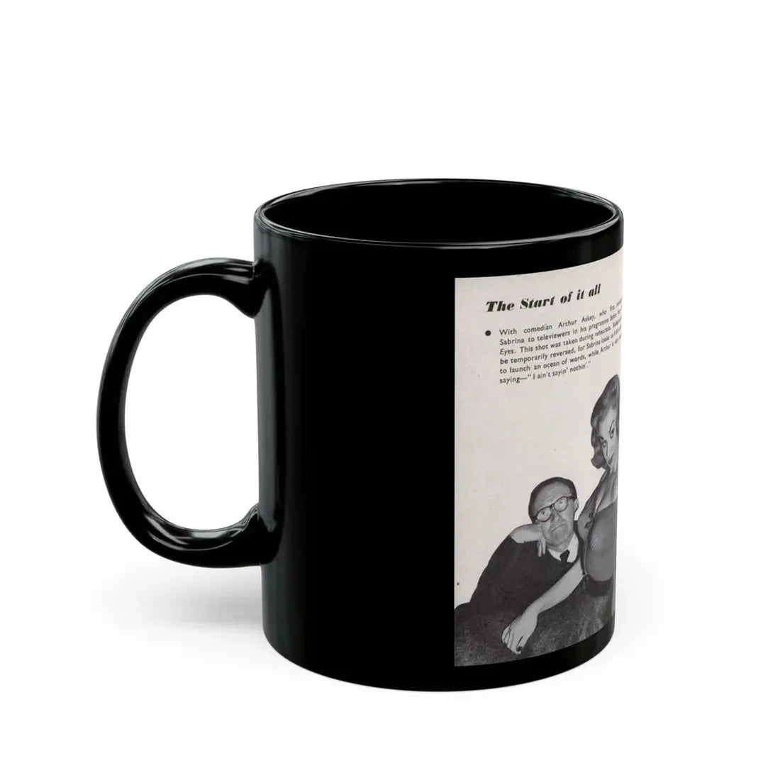 Norma Sykes #162 - 66 PHOTOGRAPHS OF Sabrina U.K. Pocket Mag. Pages 54 & 55 (Vintage Female Icon) Black Coffee Mug - Go Mug Yourself
