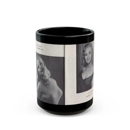 Norma Sykes #163 - 66 PHOTOGRAPHS OF Sabrina U.K. Pocket Mag. Pages 56 & 57 (Vintage Female Icon) Black Coffee Mug 15oz - Go Mug Yourself