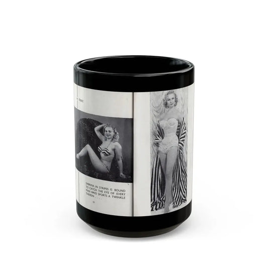 Norma Sykes #164 - 66 PHOTOGRAPHS OF Sabrina U.K. Pocket Mag. Pages 58 & 59 (Vintage Female Icon) Black Coffee Mug 15oz - Go Mug Yourself