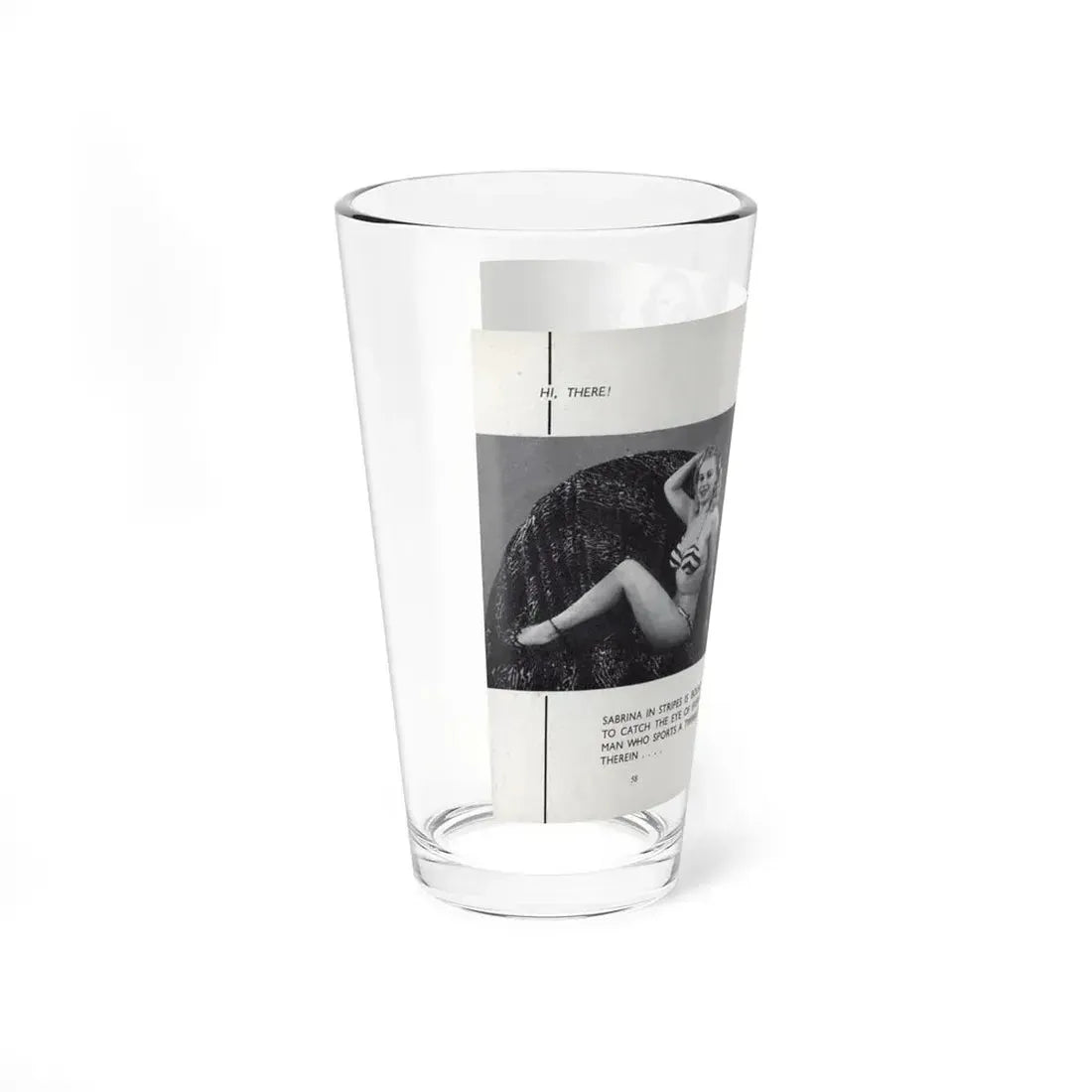 Norma Sykes #164 - 66 PHOTOGRAPHS OF Sabrina U.K. Pocket Mag. Pages 58 & 59 (Vintage Female Icon) Pint Glass 16oz - Go Mug Yourself