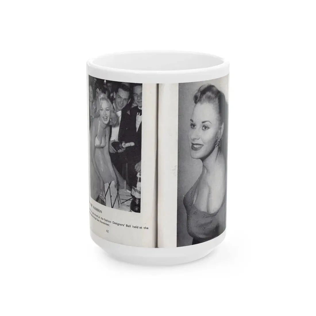 Norma Sykes #166 - 66 PHOTOGRAPHS OF Sabrina U.K. Pocket Mag. Pages 62 & 63 (Vintage Female Icon) White Coffee Mug 15oz - Go Mug Yourself