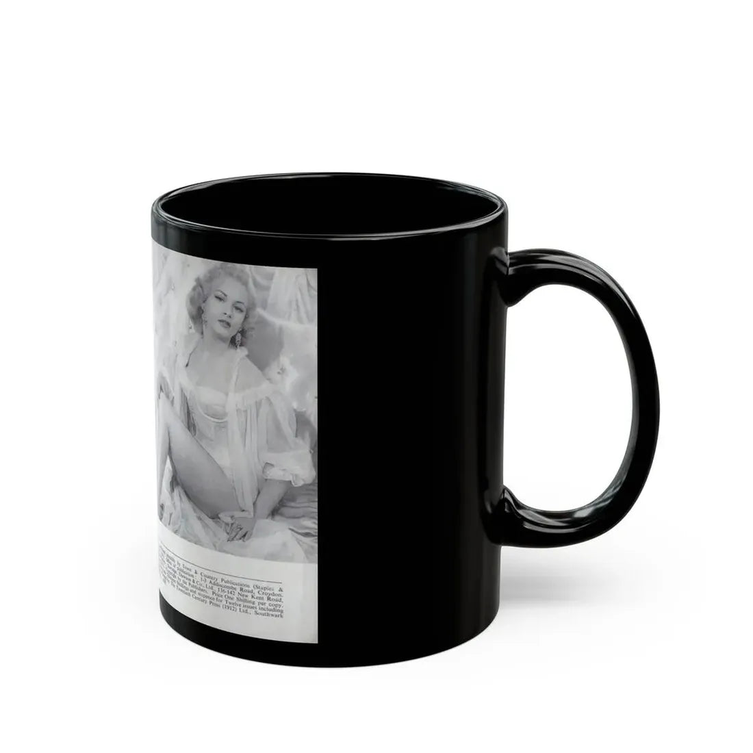 Norma Sykes #168 - 66 PHOTOGRAPHS OF Sabrina U.K. Pocket Mag. Pages 66 & 67 (Vintage Female Icon) Black Coffee Mug - Go Mug Yourself