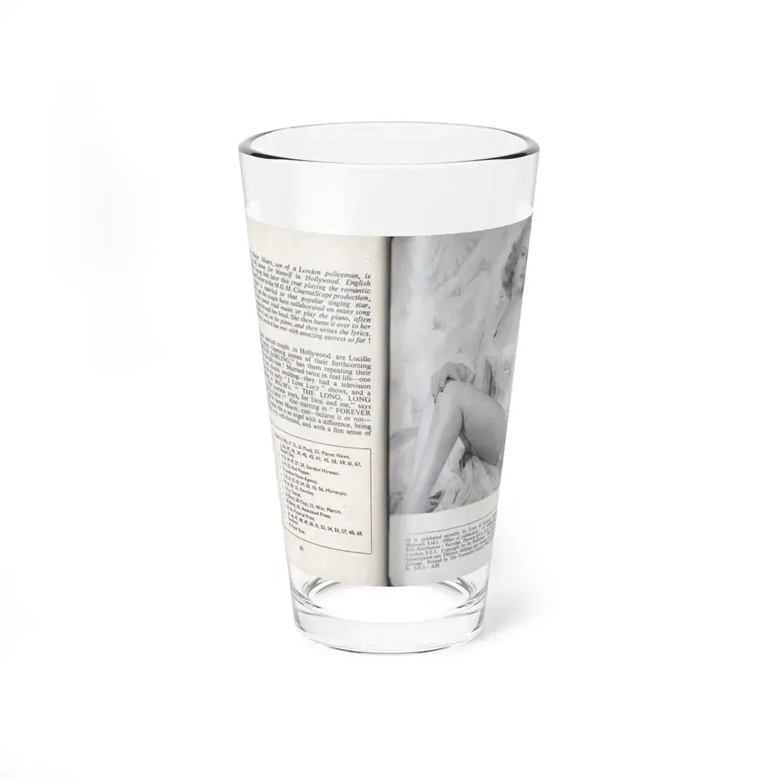 Norma Sykes #168 - 66 PHOTOGRAPHS OF Sabrina U.K. Pocket Mag. Pages 66 & 67 (Vintage Female Icon) Pint Glass 16oz 16oz - Go Mug Yourself