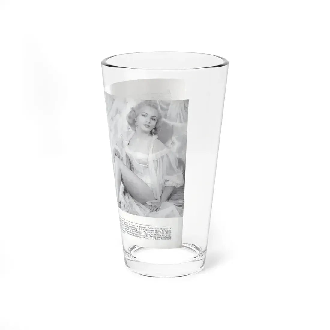 Norma Sykes #168 - 66 PHOTOGRAPHS OF Sabrina U.K. Pocket Mag. Pages 66 & 67 (Vintage Female Icon) Pint Glass 16oz - Go Mug Yourself