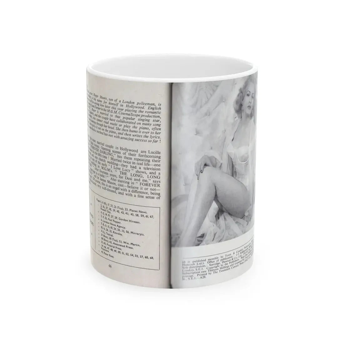 Norma Sykes #168 - 66 PHOTOGRAPHS OF Sabrina U.K. Pocket Mag. Pages 66 & 67 (Vintage Female Icon) White Coffee Mug 11oz - Go Mug Yourself