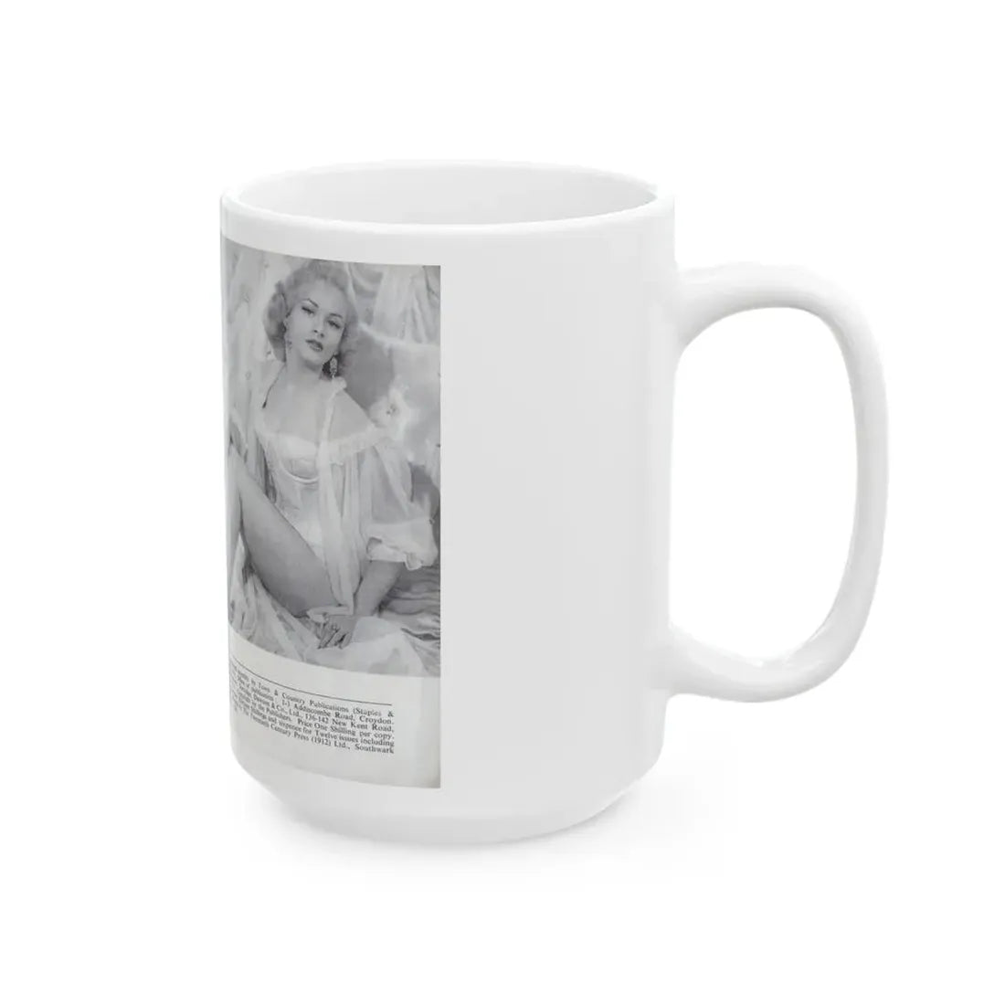 Norma Sykes #168 - 66 PHOTOGRAPHS OF Sabrina U.K. Pocket Mag. Pages 66 & 67 (Vintage Female Icon) White Coffee Mug - Go Mug Yourself