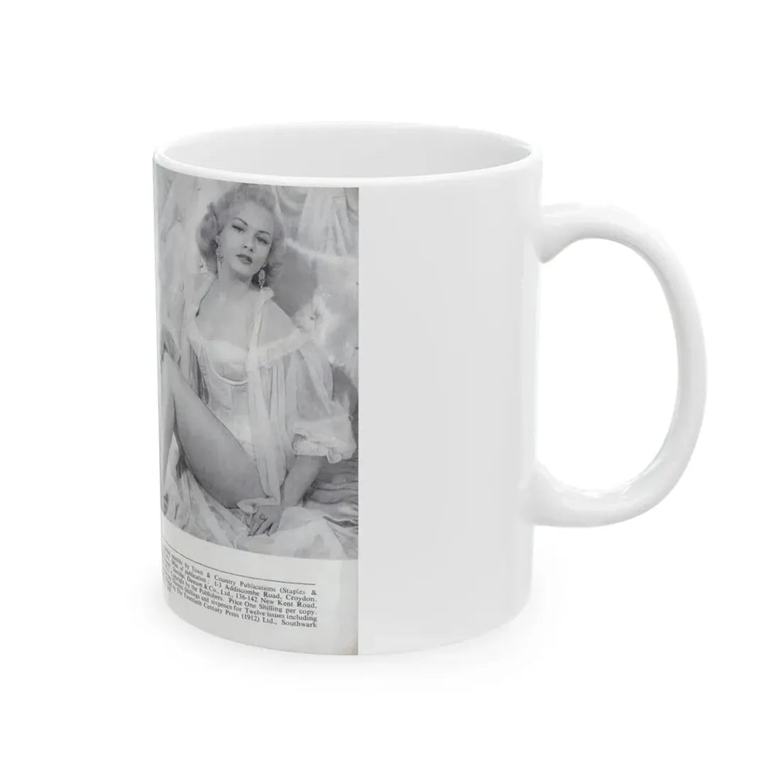 Norma Sykes #168 - 66 PHOTOGRAPHS OF Sabrina U.K. Pocket Mag. Pages 66 & 67 (Vintage Female Icon) White Coffee Mug - Go Mug Yourself