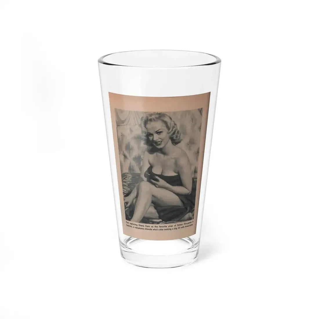 Norma Sykes #178 - Scamp Mag. Sept. '58 - 1 Small B&W Photo (Vintage Female Icon) Pint Glass 16oz 16oz - Go Mug Yourself