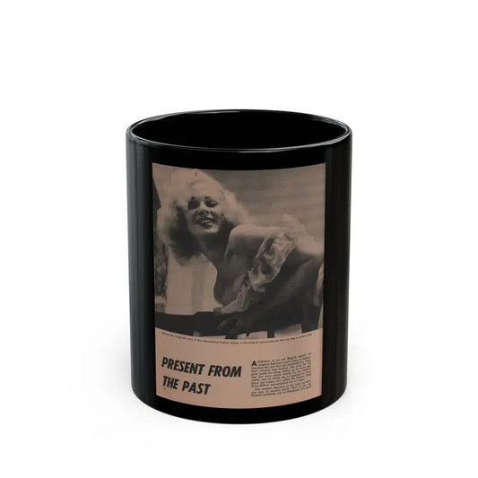 Norma Sykes #179 - Play Mag. 9-4-59 - 1 B&W Photo & More (Vintage Female Icon) Black Coffee Mug 11oz - Go Mug Yourself