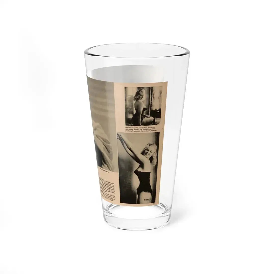 Norma Sykes #181 - Play Mag. 9-4-59 - 1 B&W Centerfold & 2 B&W Photos also Article (Vintage Female Icon) Pint Glass 16oz - Go Mug Yourself