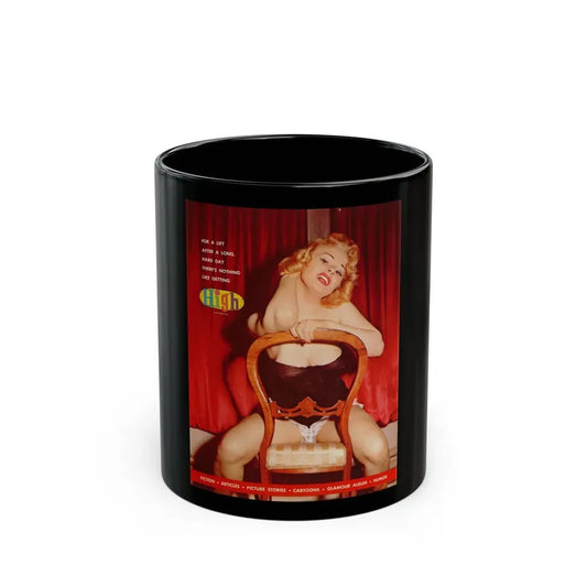 Norma Sykes #186 - 1 Color Photo on back of High July 1959 Magazine (Vintage Female Icon) Black Coffee Mug 11oz - Go Mug Yourself