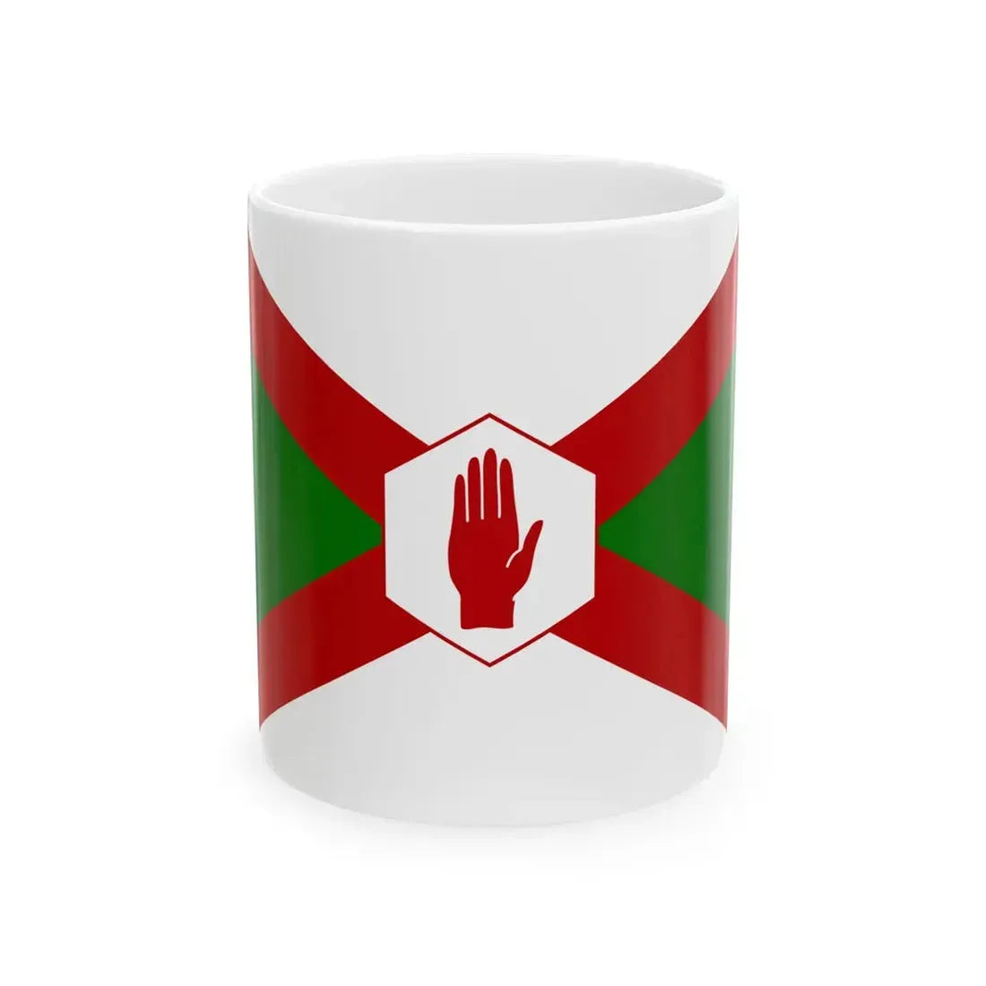Norn Iron flag hexagon (Ireland) White Coffee Mug 11oz - Go Mug Yourself