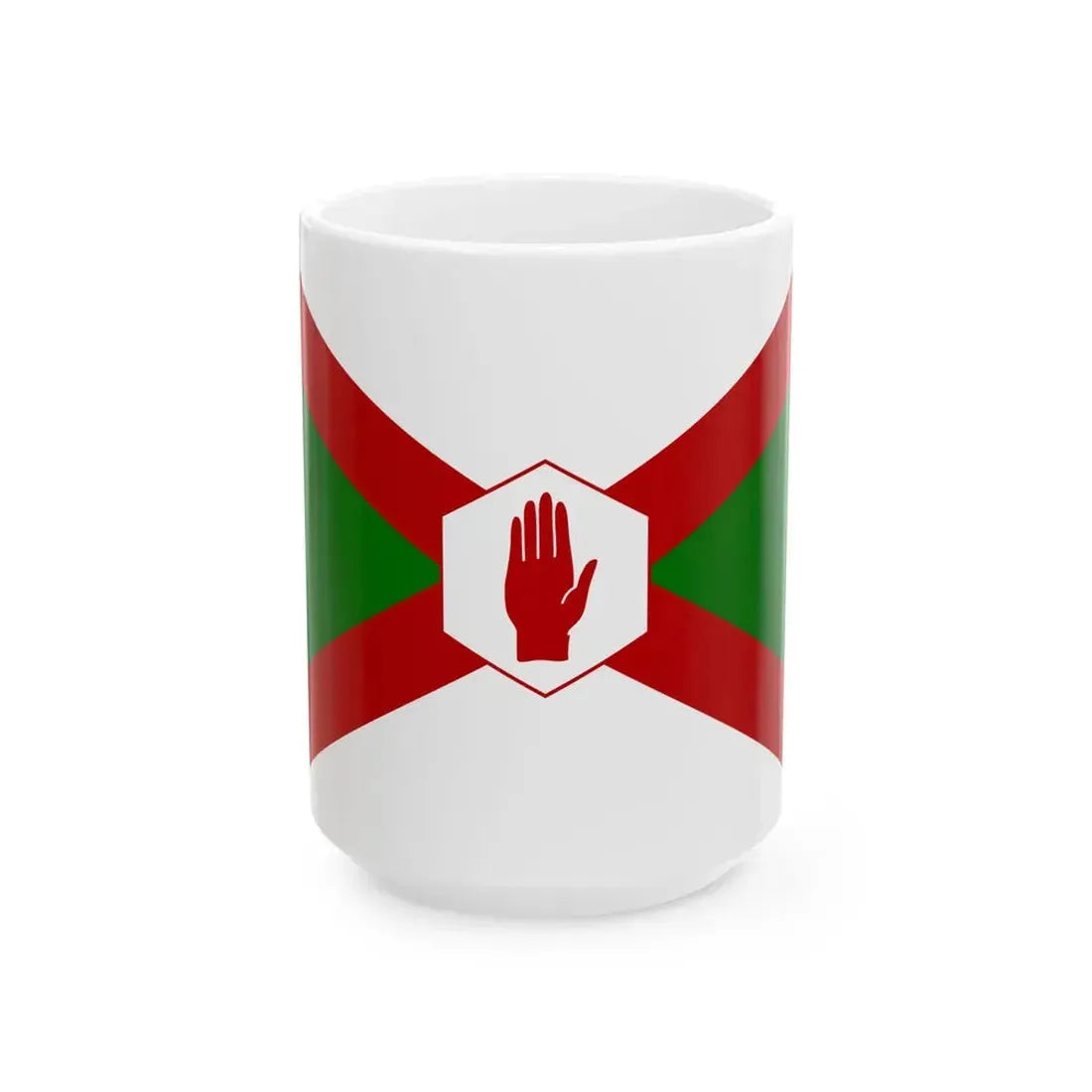 Norn Iron flag hexagon (Ireland) White Coffee Mug 15oz - Go Mug Yourself