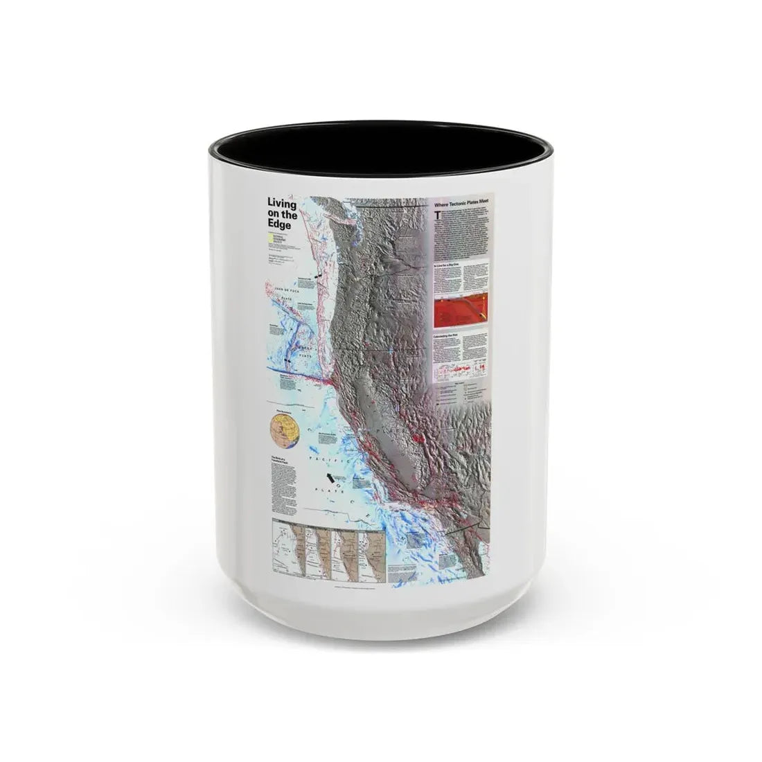 North Amerca - Living on the Edge (1995) (Map) Accent Coffee Mug 15oz Black - Go Mug Yourself
