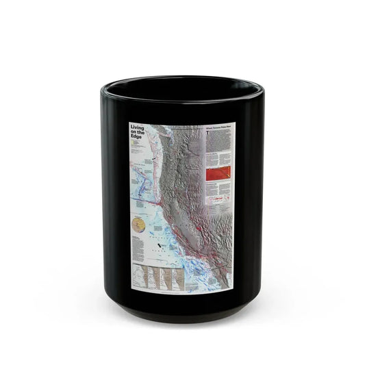 North Amerca - Living on the Edge (1995) (Map) Black Coffee Mug 15oz - Go Mug Yourself